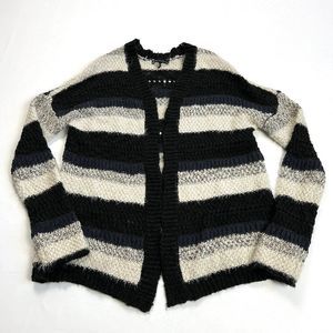 HOUSE of HARLOW 1960 Striped Cardigan Mixed Stitch Wool Sweater Women's One Size